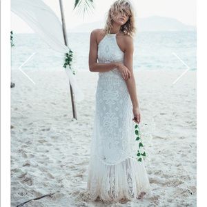 Free People Bridal White Lace Dress Size S